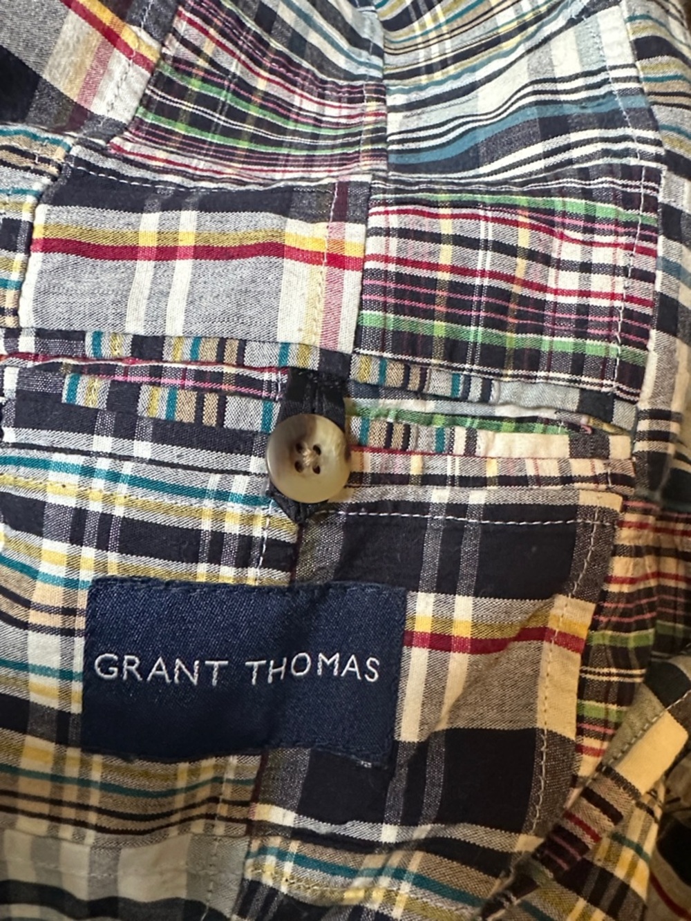 Grant Thomas Multicolor Patchwork Plaid Men’s Sports Coat Blazer Size M